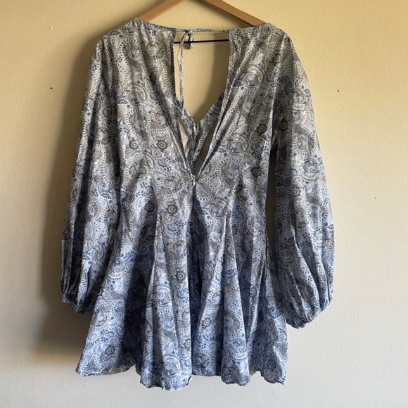 Sokie Collective Puff Sleeve Paisley Mini Dress - Picture 5 of 10